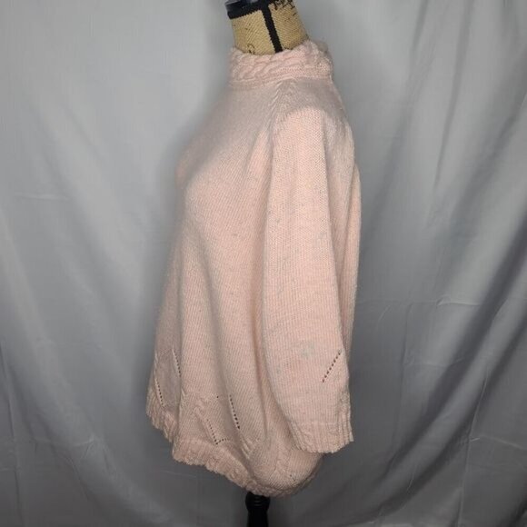 Vintage 80s Pastel Pink Knit Oversized Cozy Barbiecore Sweater XL - Picture 3 of 13